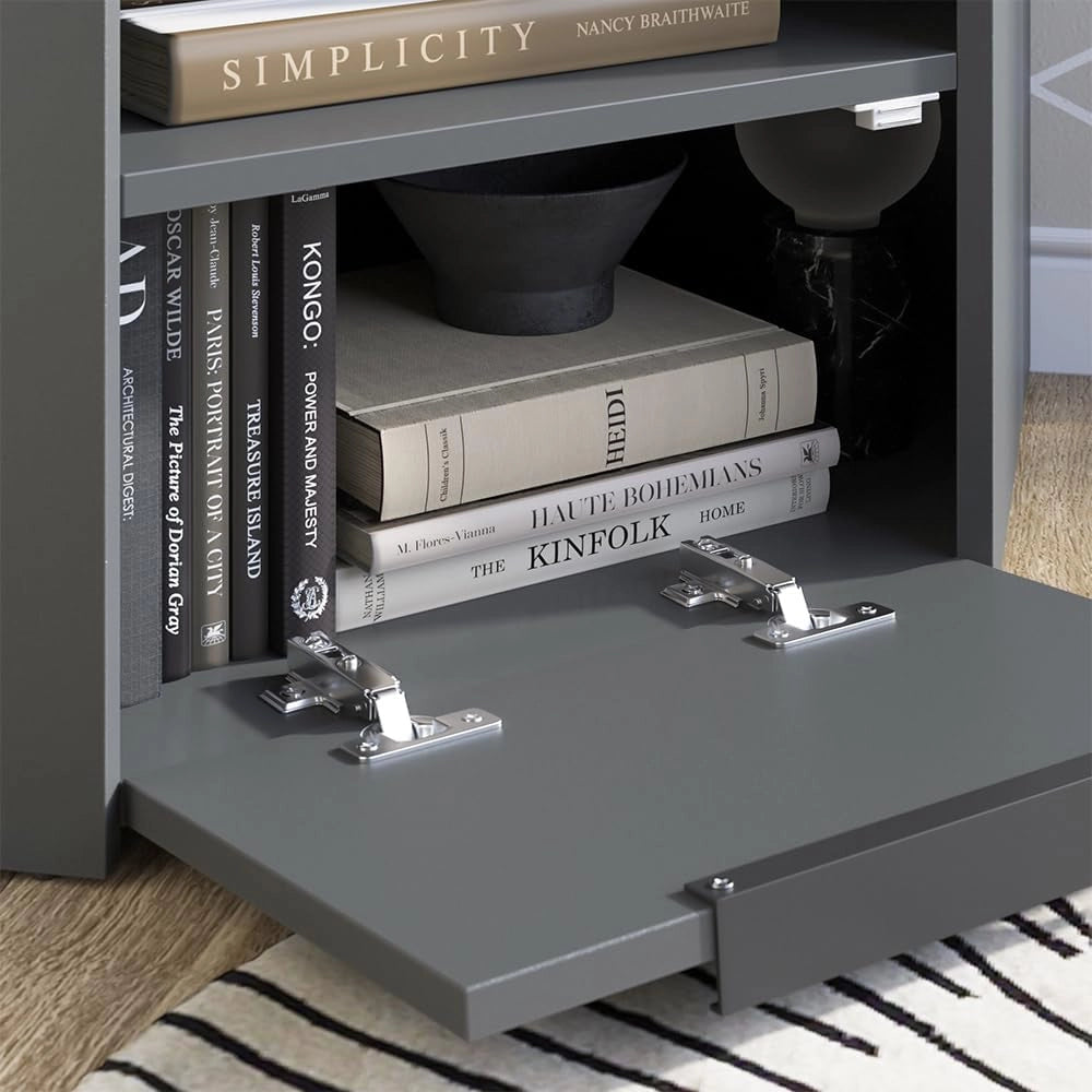 Credenza bassa Wido, Antracite, 68 x 50 cm, adatto come supporto TV con ripiani aperti