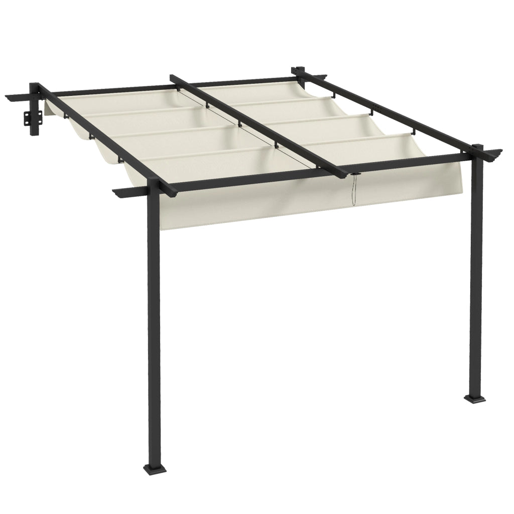 Gazebo pergola antivento 3 x 3 m con tetto regolabile colore crema perfetto per giardino e terrazzo