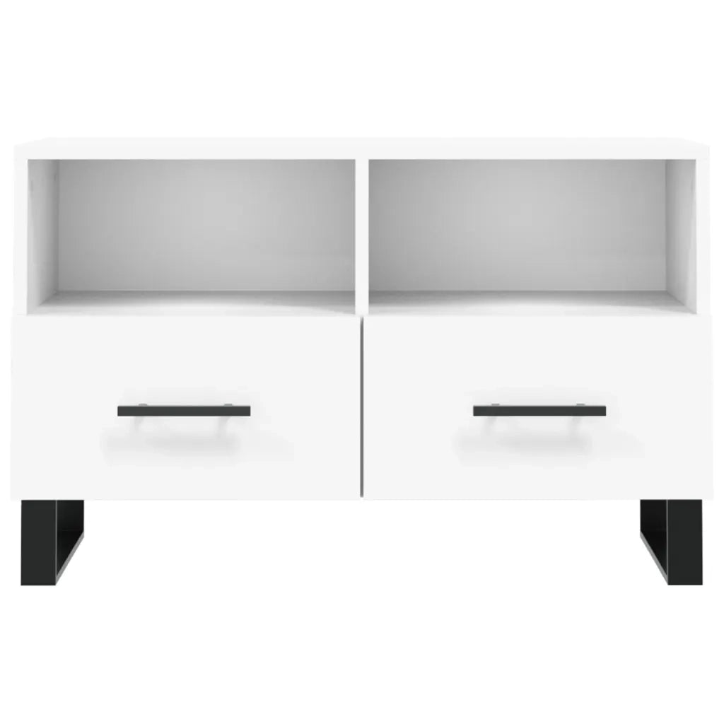 Mobile Porta TV Bianco 80x36x50 cm in Legno Multistrato 828996