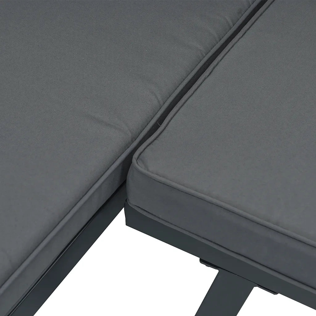 Set Divani da Giardino 2 pz con Cuscini in Alluminio Nero 3283684