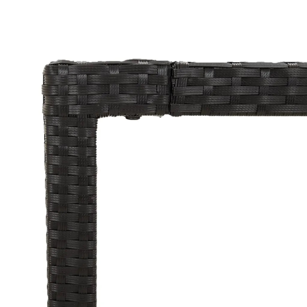 Set da Pranzo da Giardino 3 pz | Set Salotto da Giardino con Cuscini Nero in Polyrattan