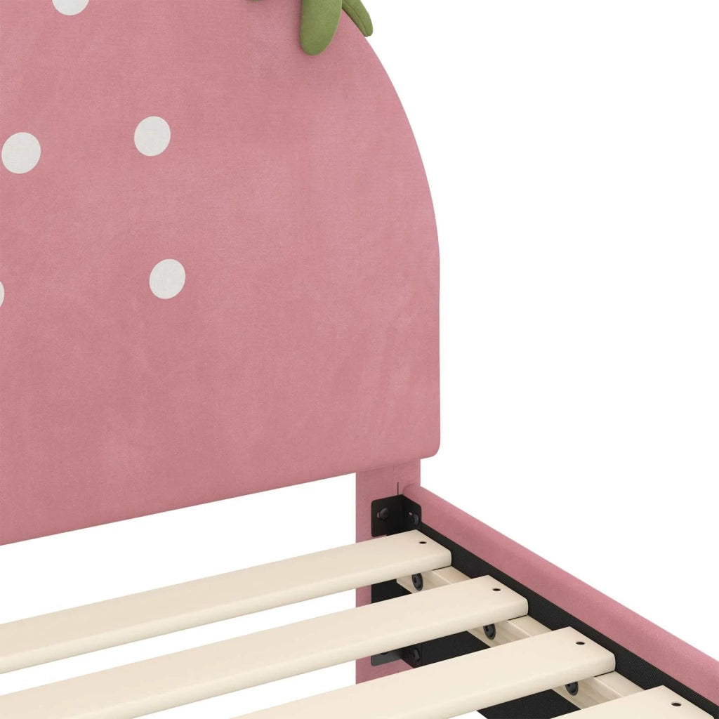 Struttura letto bambini con testata-Giroletto per bambini Rosa 90 x 200 cm Velluto 847632
