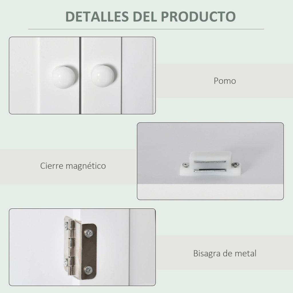 Mobile Bagno Sospeso con Ante e Ripiani ¨C zephmum ¨C Bianco 60x20x70,5 cm
