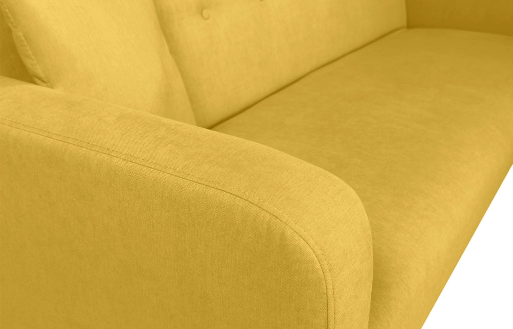 Divano letto clic clac in tessuto vellutato giallo, divano 3 posti - Henry - DL-HE16FBC