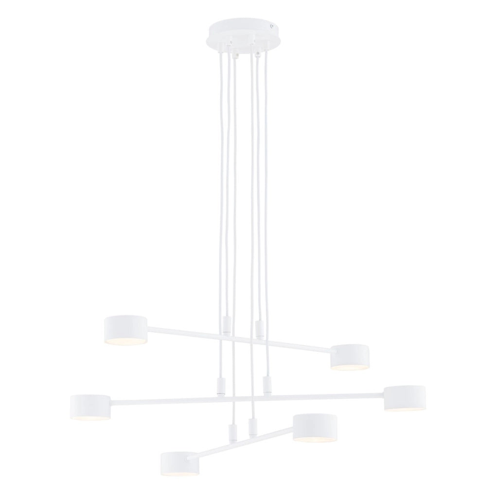 Lampada a sospensione Modus in acciaio bianco opaco