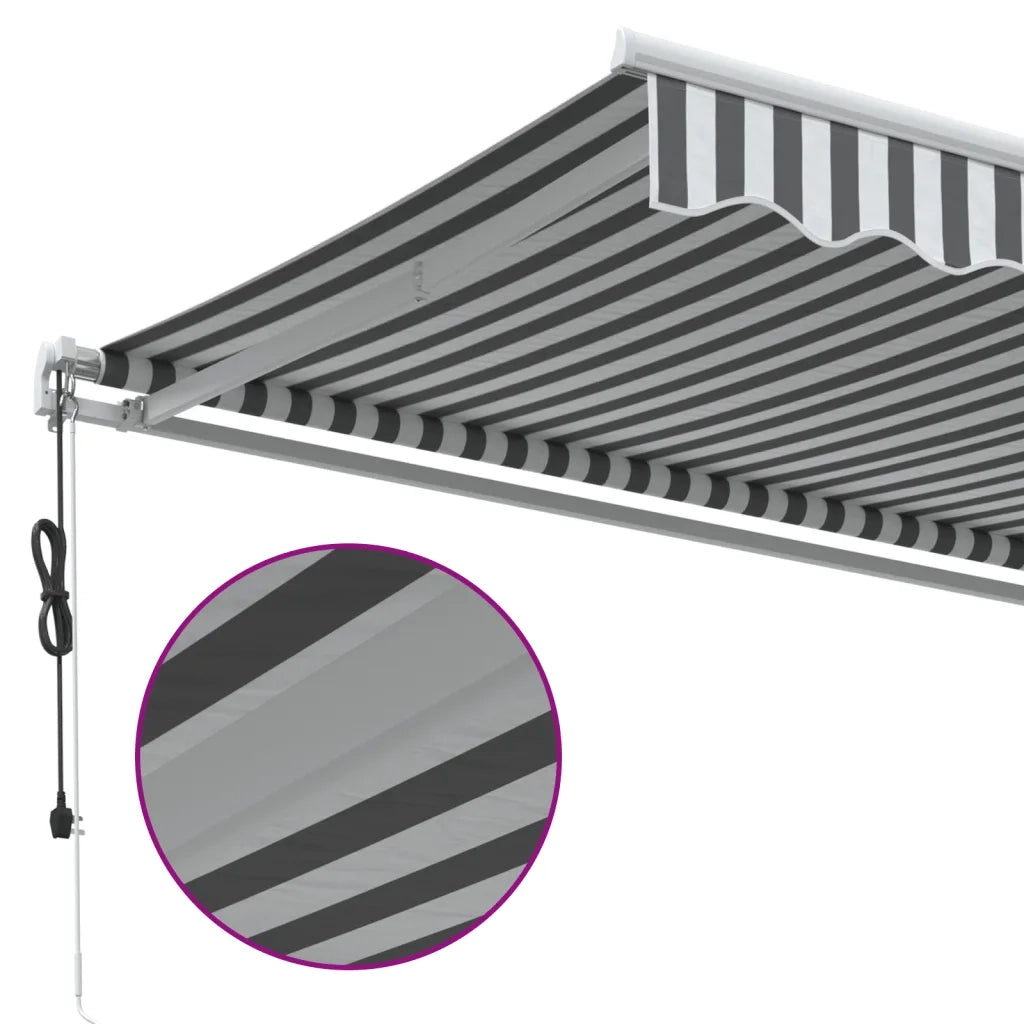 Tenda Sole Retrattile Automatica 450x350 cm Antracite e Bianco 3215798