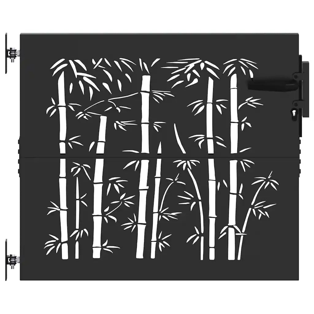 Cancello da giardino con blocco Nero 85 x 175 cm