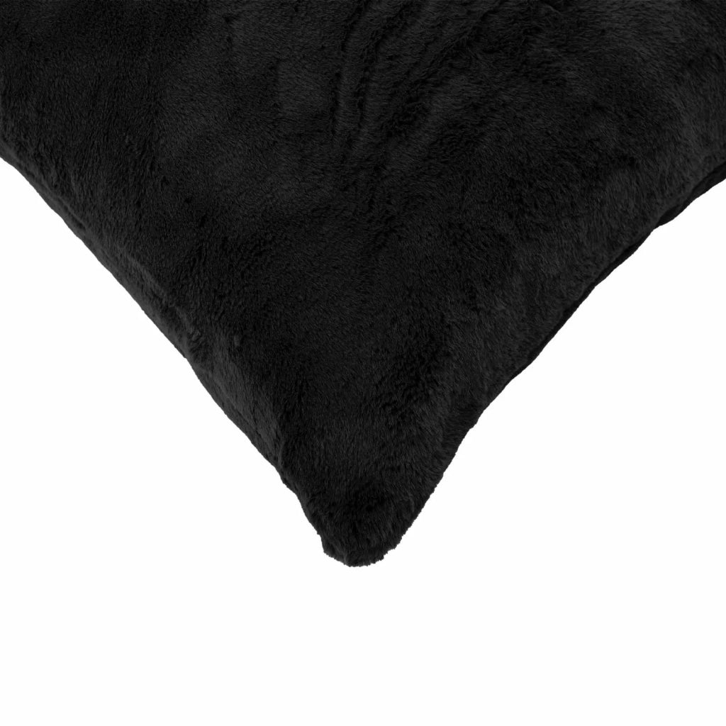 Federa 2 pz HEERLEN Nero 40 x 80 cm Pelliccia di Coniglio Finta 910225