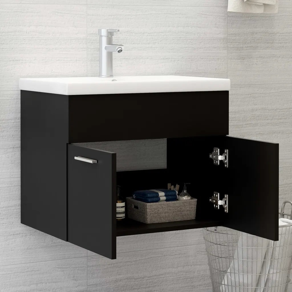 Mobile Sottolavabo Nero 60x38,5x46 cm in Truciolato cod mxl 47571