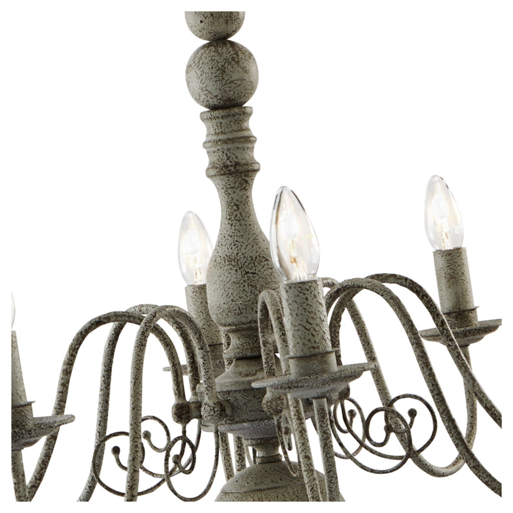 Lampadario Contemporaneo Greythorne Acciaio Grigio 8 Luci E14