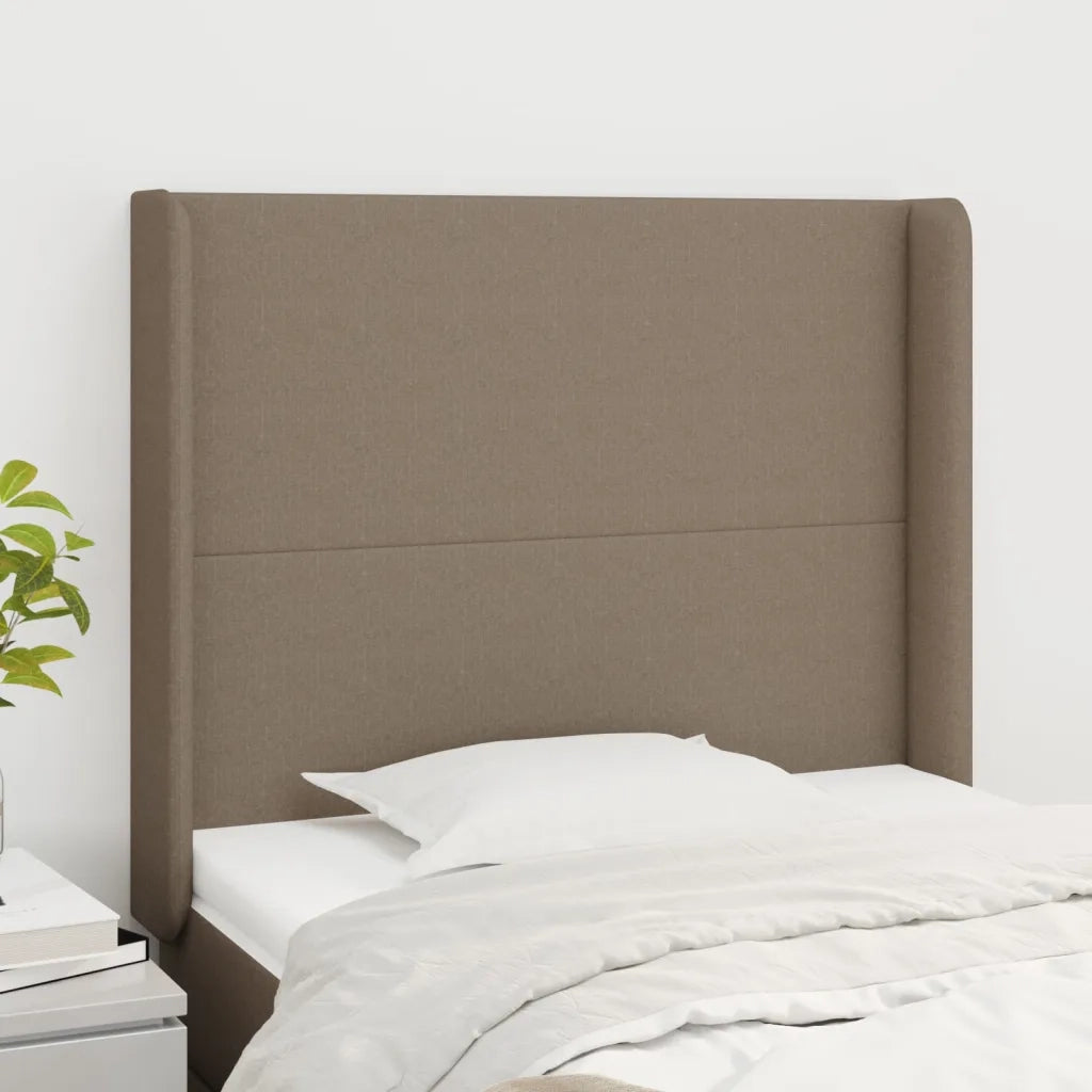 Testiera | Testata ad Orecchio Tortora 103x16x118/128 cm in Tessuto