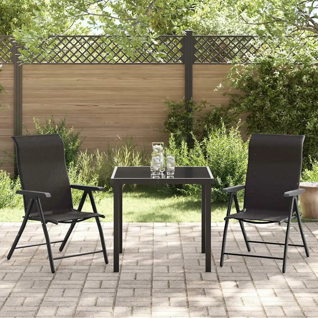 Set da Pranzo per Giardino 3 pcs Caffè nero