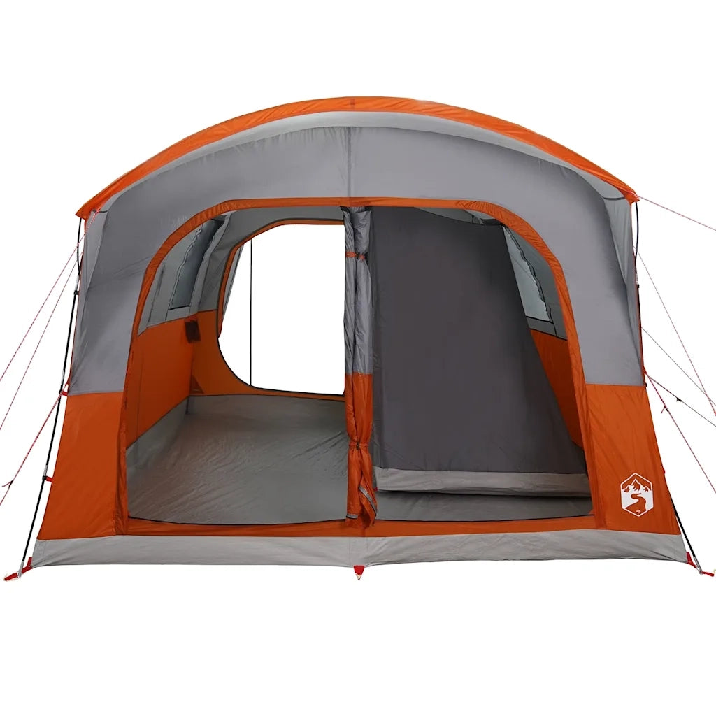 Tenda da Campeggio 4 Persone-Tenda per Escursionismo Grigio e Arancione Impermeabile 950805