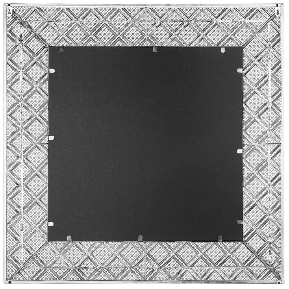 Specchio da parete Decorazione da appendere Argento 80 x 80 cm Cornice orientale Decorazione diamantata