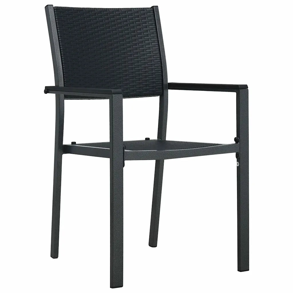 Set da Pranzo per Giardino 5 pcs Nero