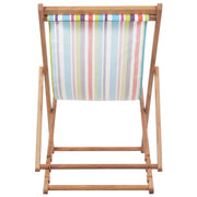 Sdraio da Spiaggia Pieghevole Telaio Legno Tessuto Multicolore 44002