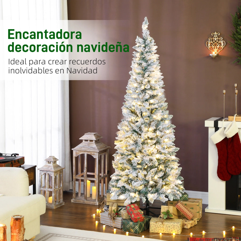 Albero di Natale Slim 180 cm con Luci LED Bicolore 11 Modalit¨¤ 479 Rami ¨C Xylo ¨C Verde