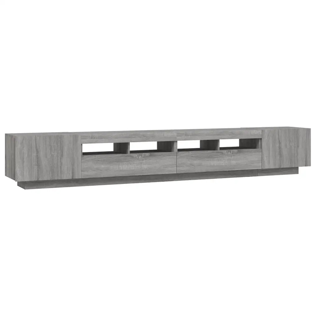 Set Mobili TV 3 pz | Armadietto TV | Mobile Porta TV con Luci LED Grigio Sonoma Legno Multistrato