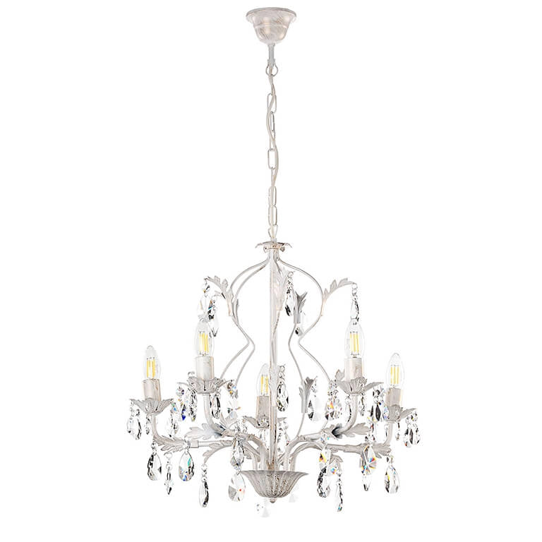 Lampadario 5 luci Teresa  avorio