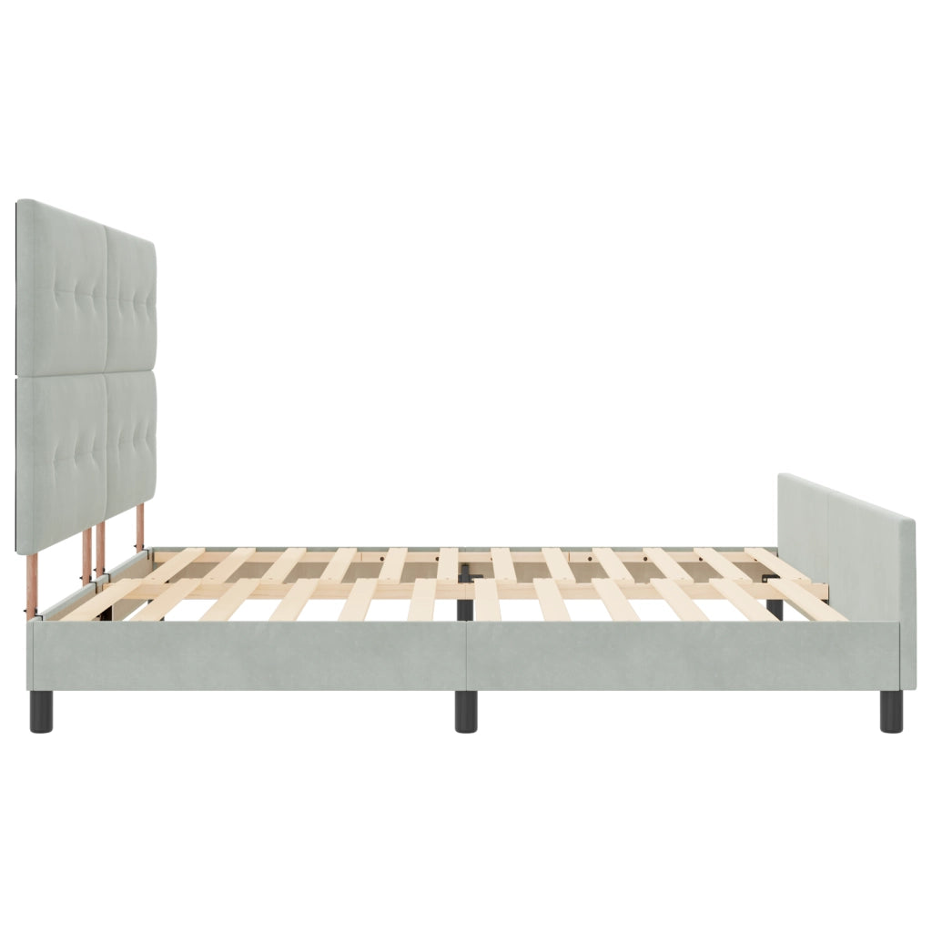 Struttura Letto Grigio Chiaro 200x200 cm in Velluto