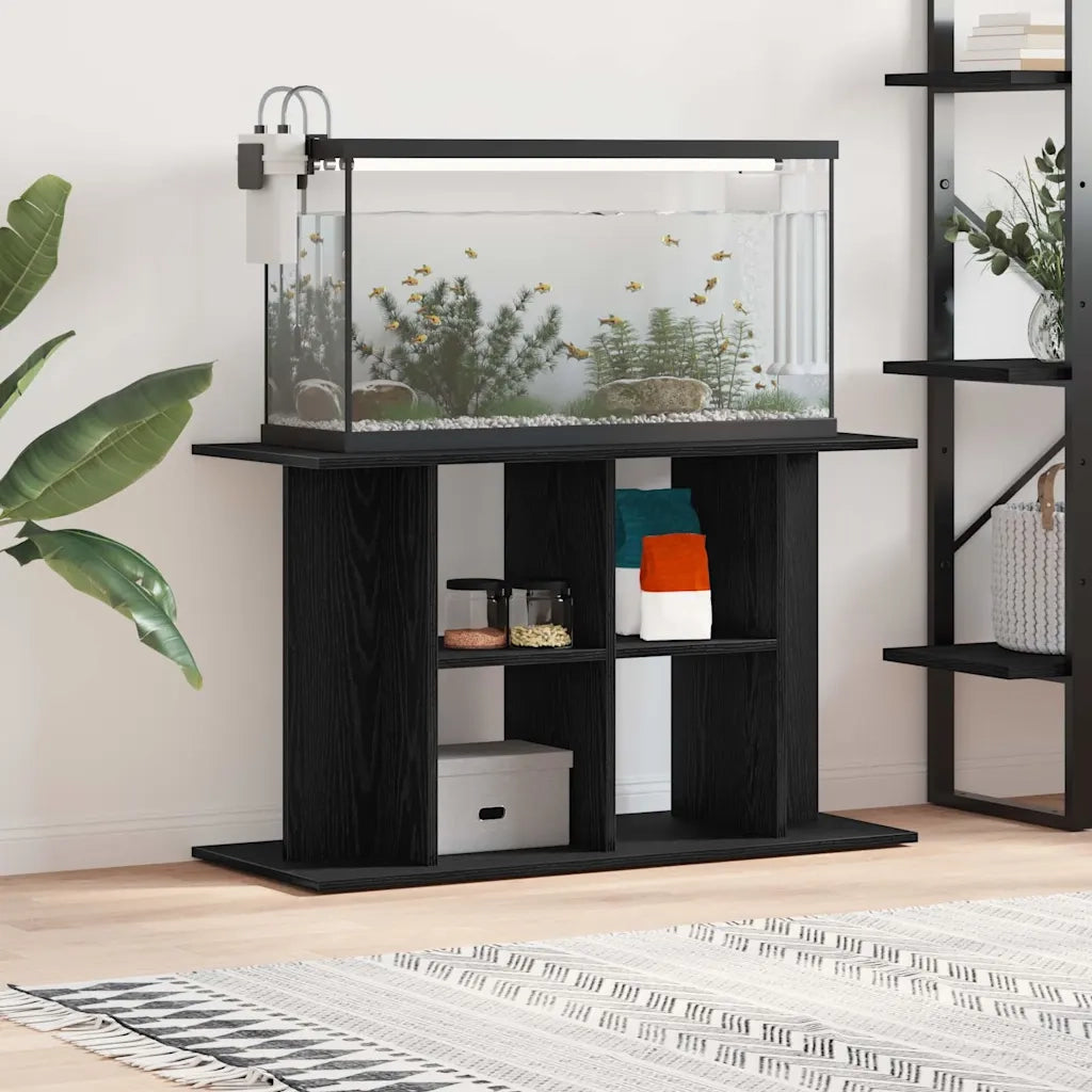 Supporto per acquario in rovere nero 100x40x60 cm in legno ingegnerizzato 862150