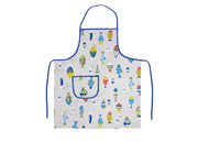 Pack 2 Pezzi Grembiule Alto Pettorina Cucina Chef Casa Con Tasche  Pesci Colorati