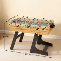 Tavolo da Gioco 13 in 1 Pieghevole con Calciobalilla, Ping Pong, Hockey, Biliardo, Scacchi e Altri, Noce
