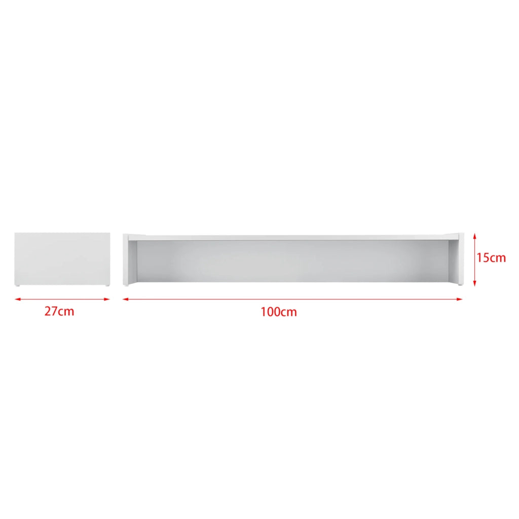 Supporto per monitor rialzo per schermo supporto per monitor supporto da tavolo per monitor in truciolato 100 cm bianco 03_0003912