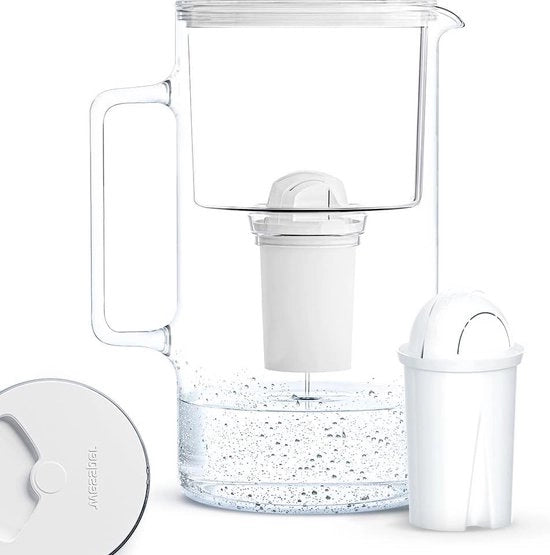Karaf di vetro filtro acqua compatibile 3 litri con rimuove calcio cloro metalli pesanti