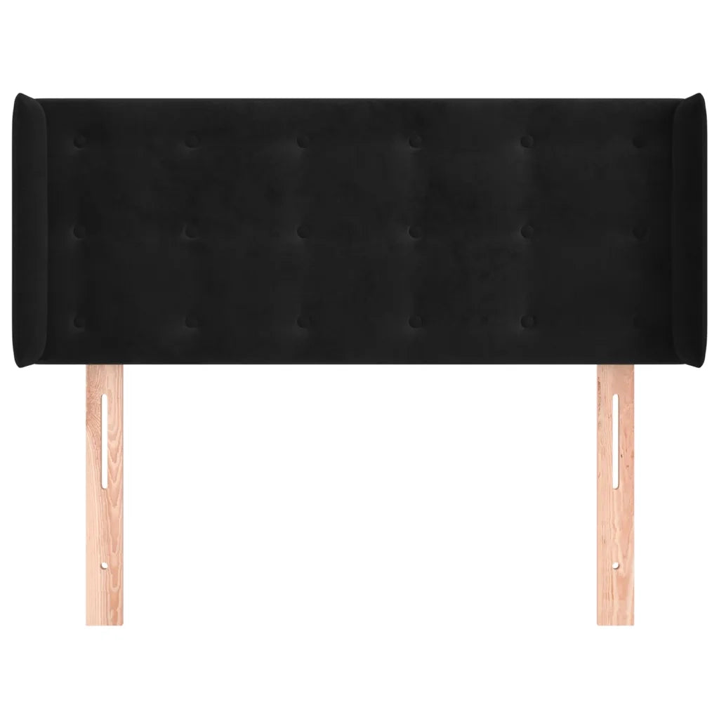 Testiera | Testata ad Orecchio Nera 83x16x78/88 cm in Velluto