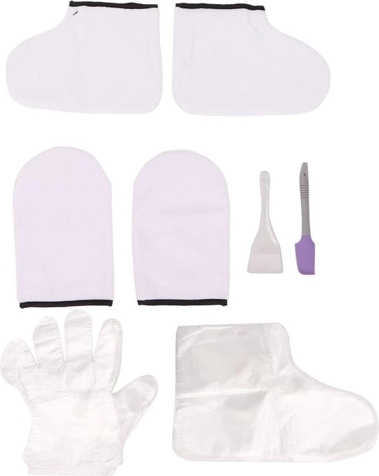 Kit di pulizia piedi e creme paraffinose - Spazzola per piedi a setole grandi viola - Setole morbide - Kit di pulizia piedi con setole termiche - Guanti di paraffina per la cura dei piedi - Set di pulizia e cura dei piedi.