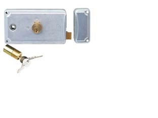 SERRATURA CANCELLO CATEN.+SCR. QUADRO MAN. DOPPIO CIL. FISSO 3 MAND.- - mm.60 SX (P3860300) - 1 pezzi FACCHINETTI
