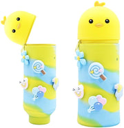 Etui 2-in-1 in silicone morbido, etui in piedi, contenitore per animali, etui cartoon per bambini (uccellino)