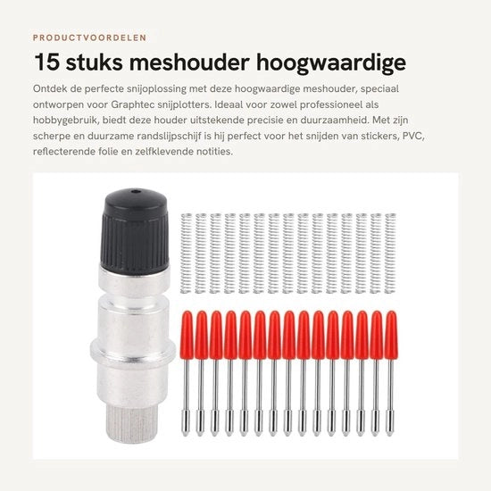 Accessori per taglierine - Meshouder 45° - 15 pezzi - Lega dura - Accessori per taglierine - Adatto per taglierine Graphtec - Resistenti e duraturi - Snijmes