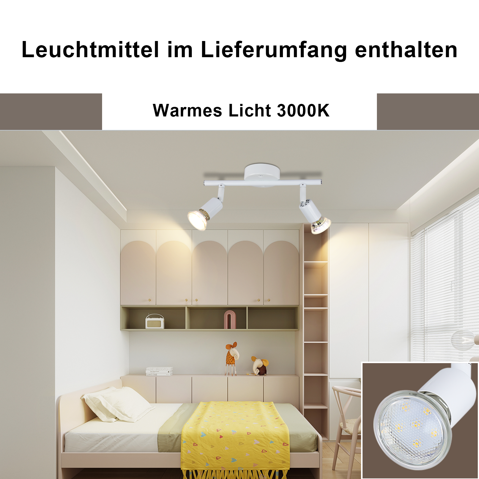ZMH Faretto da soffitto 2 fiamme GU10 moderni per corridoio con lampadine incluse