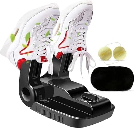Droger per Scarpe con Timer - Funzione Ozone/Funzione Disidratante - Cattura Odori - Elettrico - Riscaldatore per Scarpe - Con Sfere per Odori & Setaccio per Scarpe