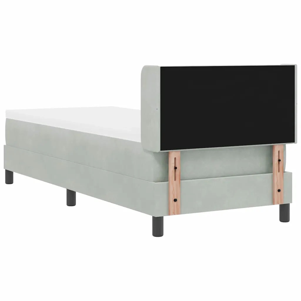 Letto a molle con testiera Grigio chiaro 200 x 80 cm Velluto 3341492