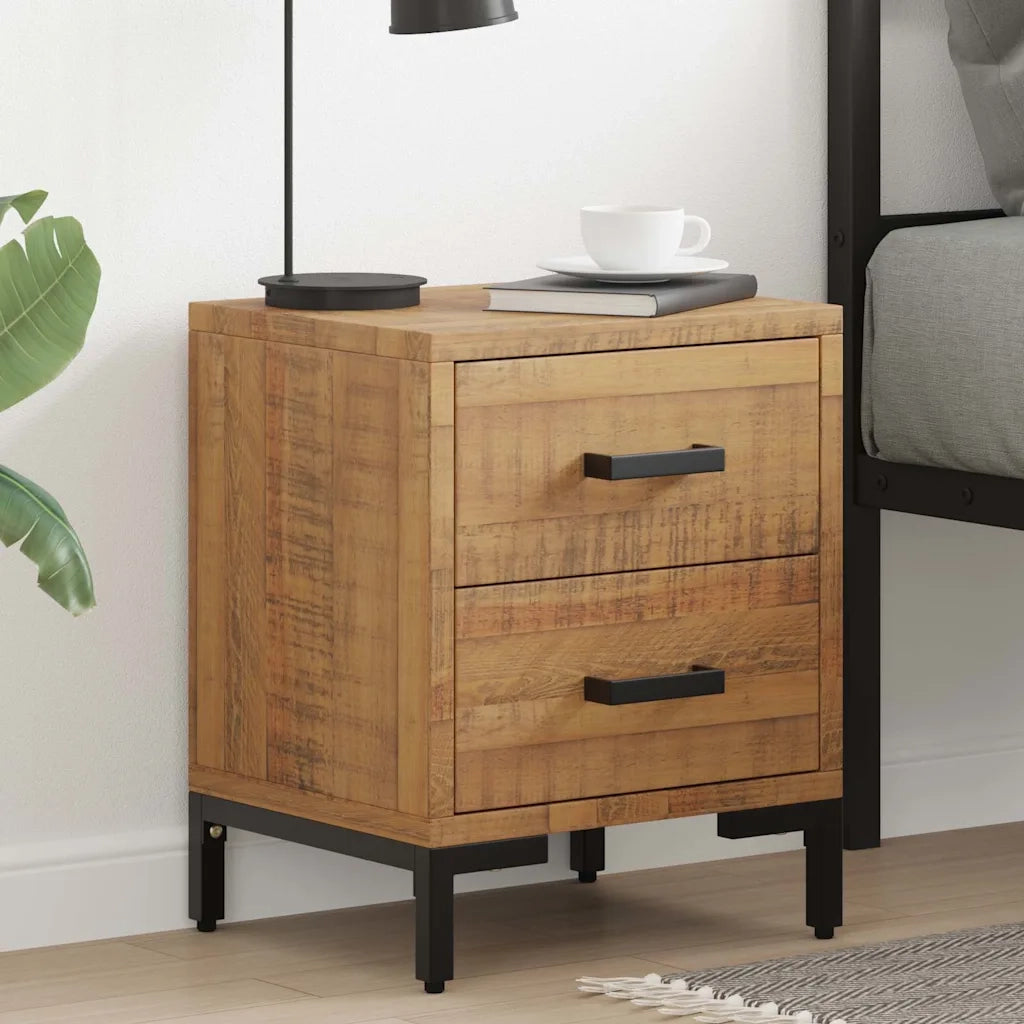 Comodini 2 pz 36x30x45 cm in Legno Massello di Pino