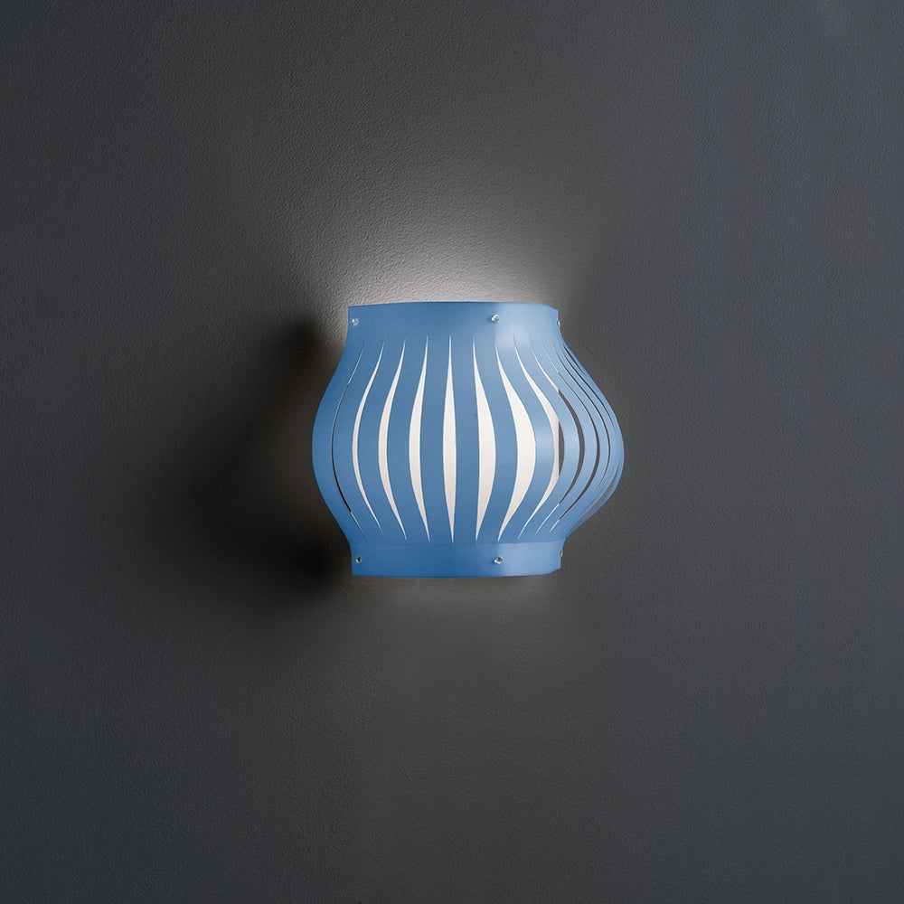 Applique Balcony Helios 1 Luce In Polilux Blu Con Cavo Made In Italy