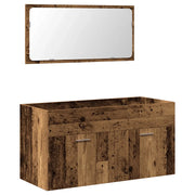 Mobile da Bagno | Armadio da bagno con Specchio in Legno Antico Legno Multistrato
