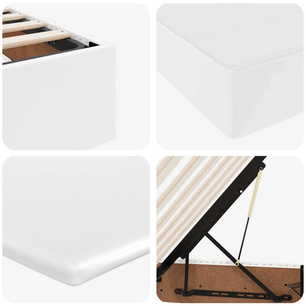 Letto con contenitore e materasso Bianco 200 x 200 cm