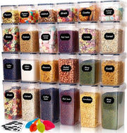 Set di 24 contenitori in plastica BPA libera, sigillabili, per conservazione aereosolubile, contenitore di archiviazione, organizzatore per la cucina, contenitori per snack, contenitori per conservazione e contenitori per conservazione a prova di muffa.