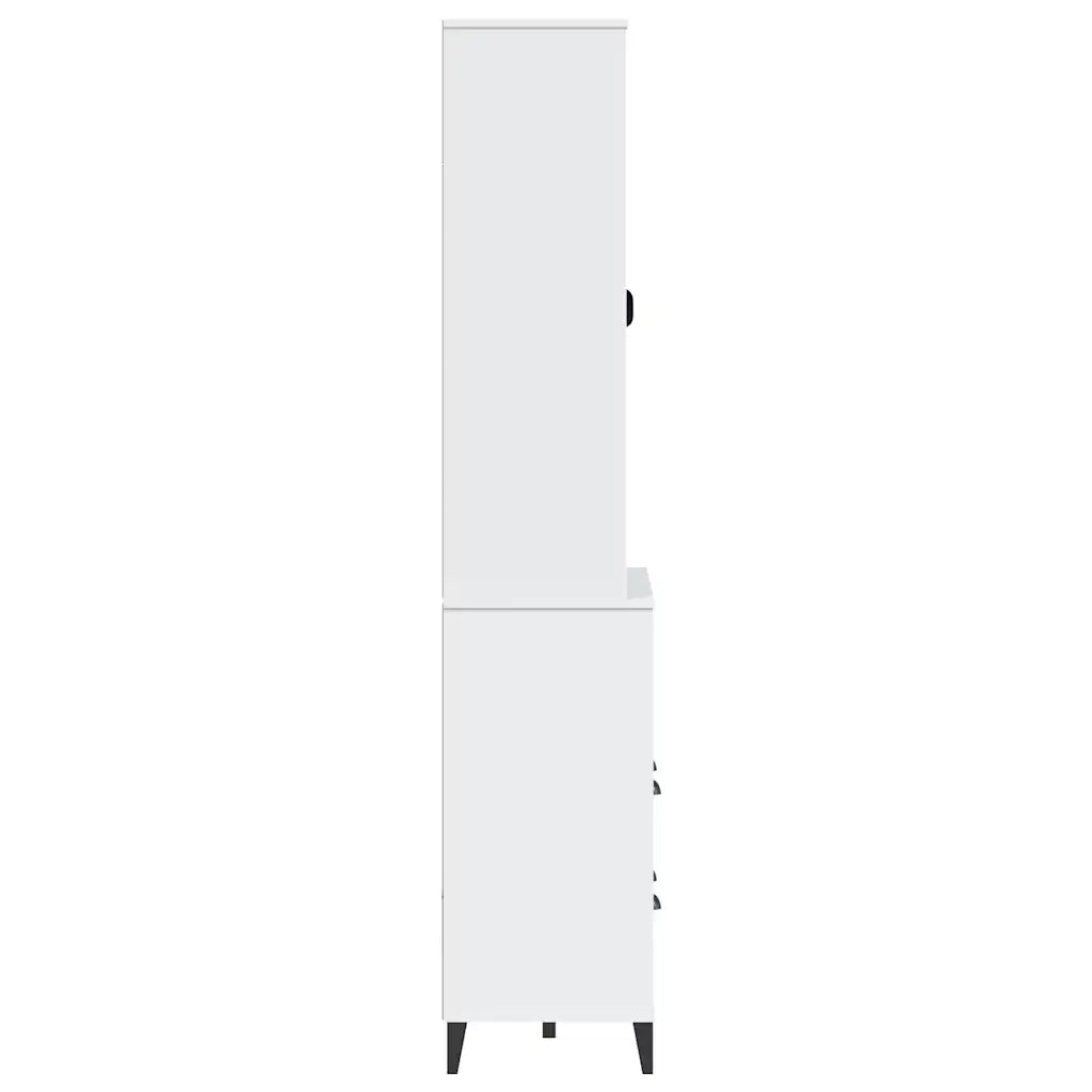Credenza VIKEN Bianca 80x40x200 cm in Legno Massello di Pino 3207141