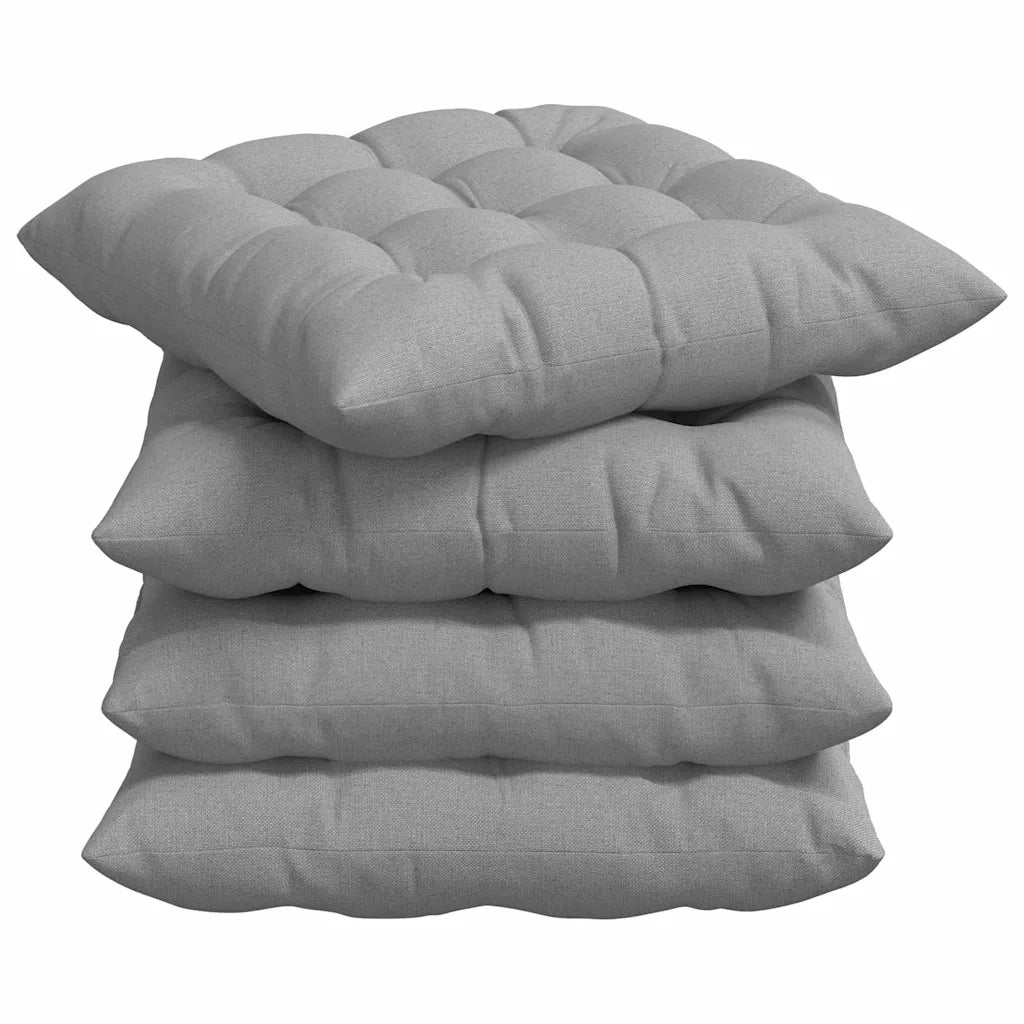 Cuscini per Seduta 4 pcs Grigio Nuvola 40 x 40 x 6 cm Tessuto 42015159