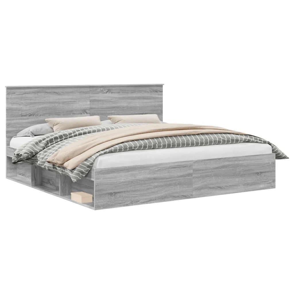 Struttura del letto Grigio Sonoma 200 x 200 cm Pino massello 3410970