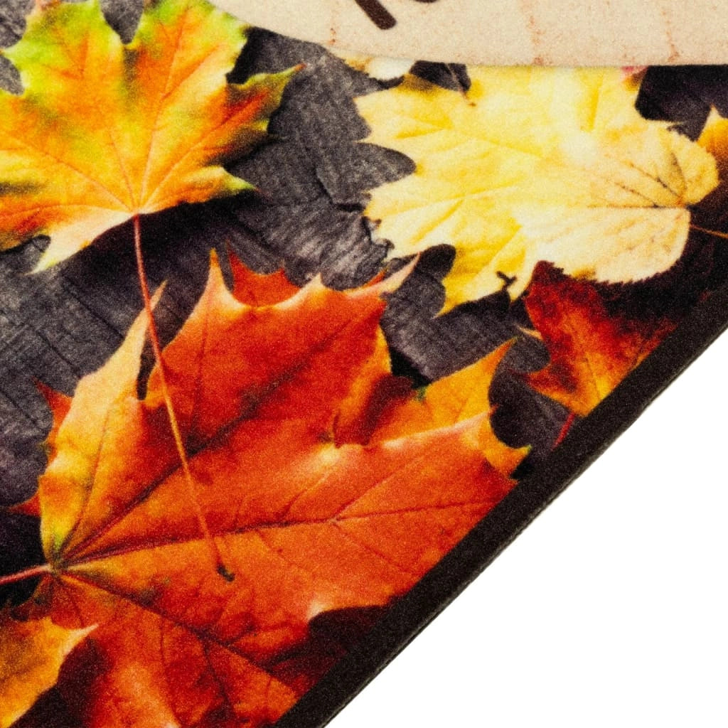 Tappetino da cucina lavabile stampa autunnale design elegante antiscivolo 300 x 60 cm velluto marrone 02_0056467