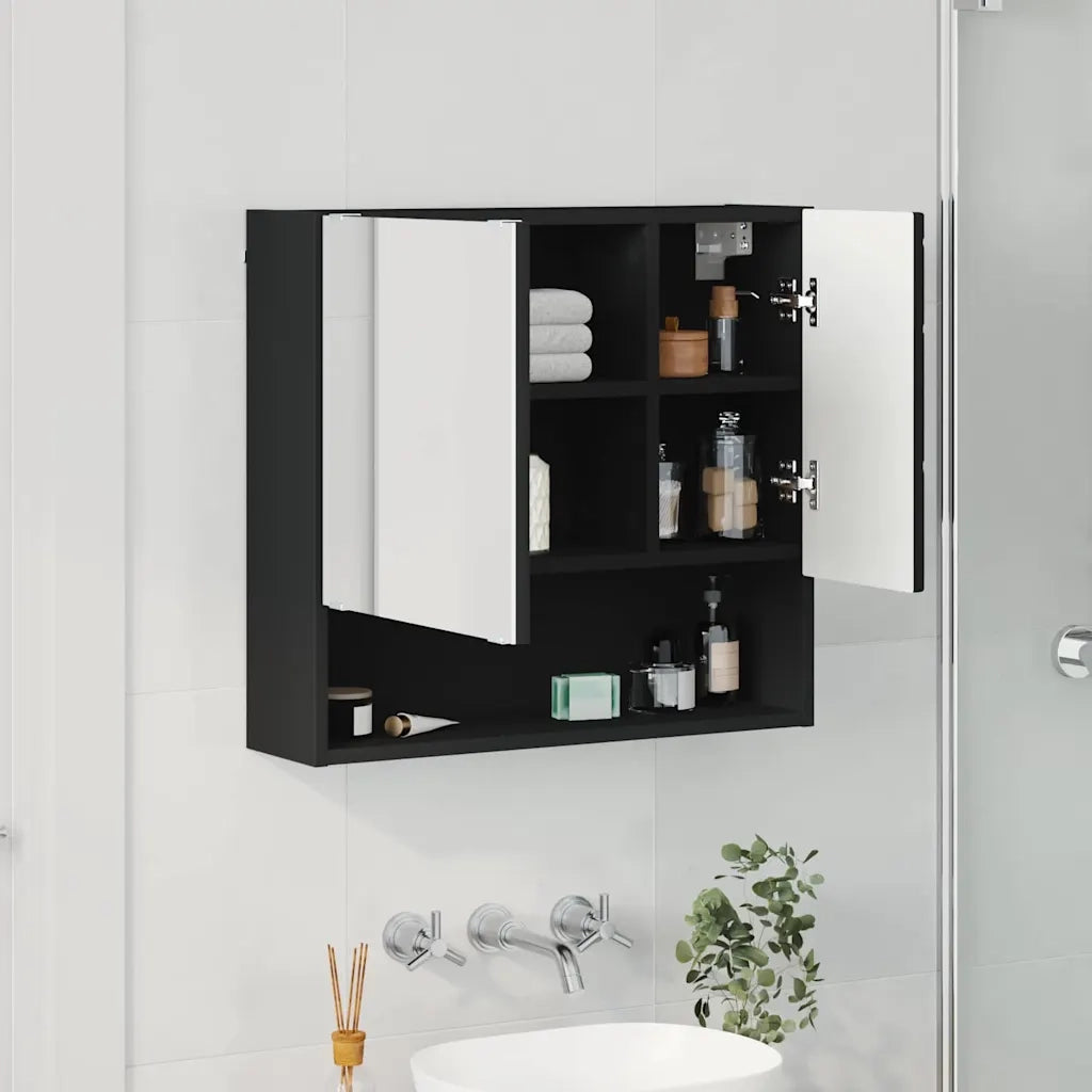 Mobiletto per specchio Nero 59 x 17 x 55 cm Legno multistrato 883365