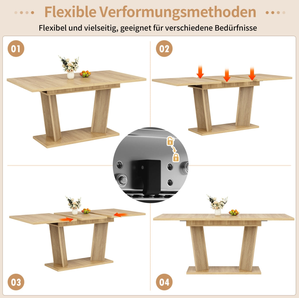 Tavolo da pranzo allungabile 120-160x80 cm in MDF marrone