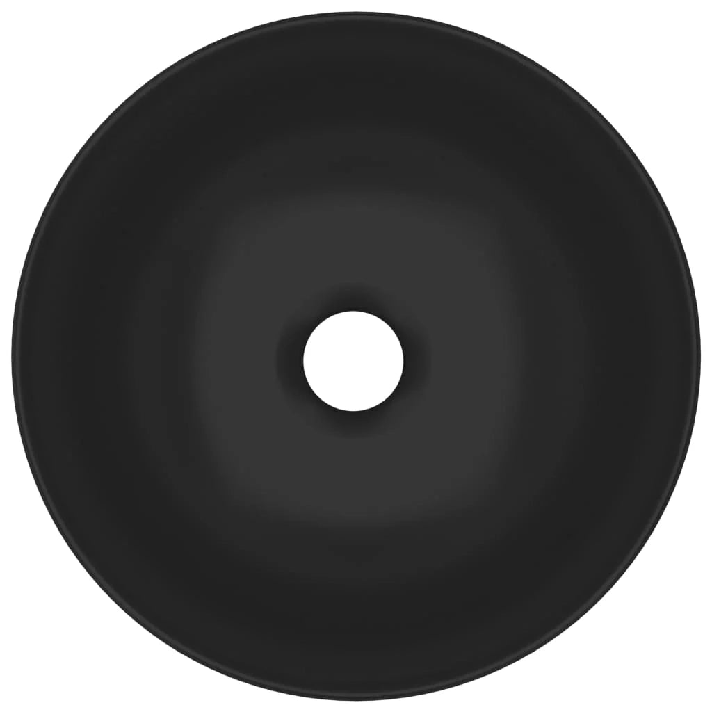 Lavandino da bagno rotondo diametro 28 cm ceramica nera opaca 02_0002728