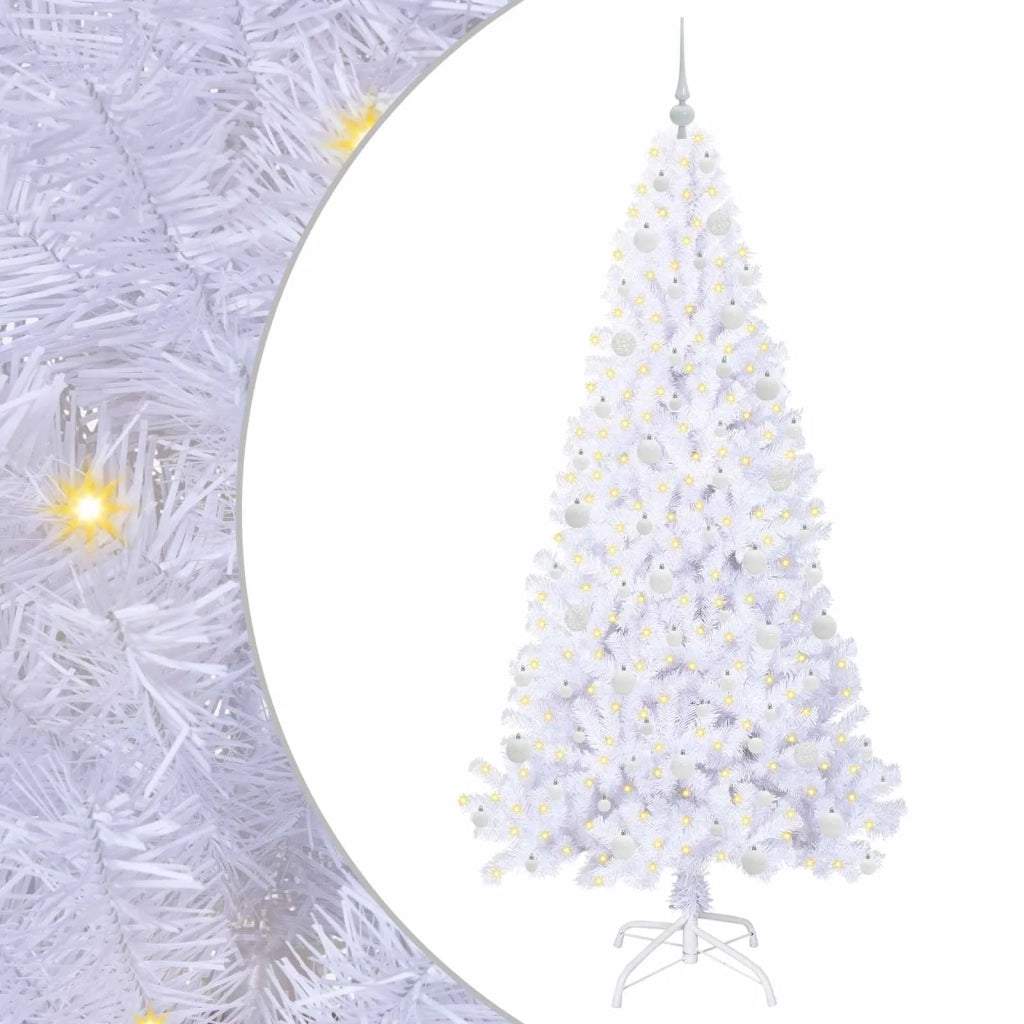 Albero di Natale | Decorazioni natalizie artificiale Bianco 210 cm PVC e Acciaio